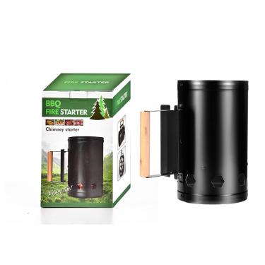 Imagem de Akozon Arranque de chaminé de Carvão - Lata de Acionador de Fogo Rápido de Aço Inoxidável Resistente Ao Calor para Cozinhar Ao Ar Livre, Churrasco e Grelhar (Preto)