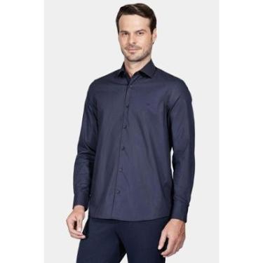 Imagem de Camisa Slim Social Com Elastano Marinho-Masculino