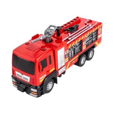 Imagem de Brinquedo De Caminhão De Bombeiros Infantil Em Escala 1:50, Diecast Em