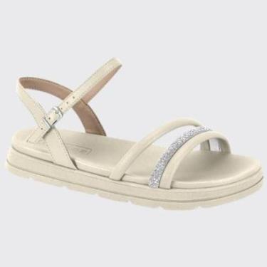 Imagem de Sandália Slide Feminina Flatform Tiras Strass Moleca 5490.120.30942-Feminino