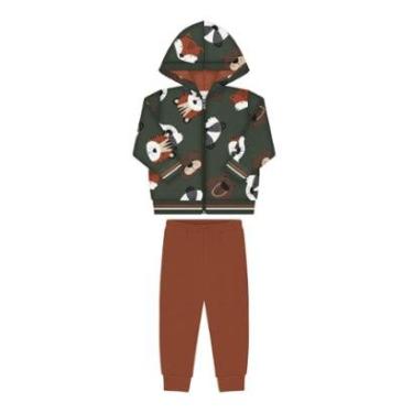 Imagem de Conjunto Infantil Moletom Floresta Verde Menino Alakazoo-Masculino