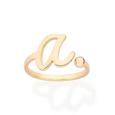 Imagem de Anel Rommanel Letra Ajustável Folheado a Ouro 513440, Dourado, 22