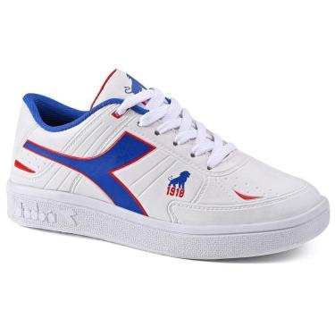 Imagem de Tênis Casual Infantil Diadora Fortaleza EC Jr Branco e Azul-Unissex