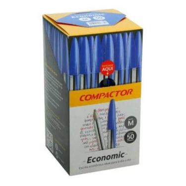 Imagem de Caneta Esferográfica Compactor Economic Azul Caixa c/50 unidades