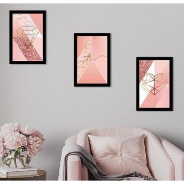 Imagem de Kit Quadros Decorativos de Parede Sala Quarto Abstrato Frases 20x30cm 