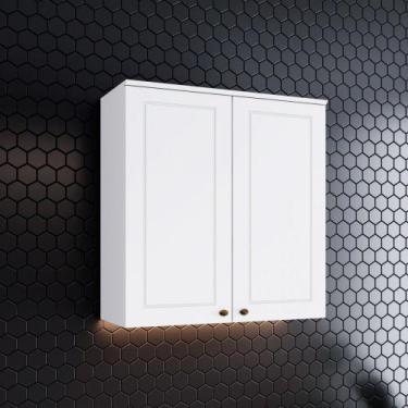 Imagem de Armário Aéreo 2 Portas 80 Cm Amy Casa 812, Branco HP