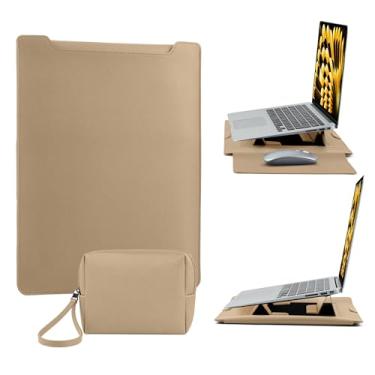 Imagem de Capa protetora para laptop de 13 a 14 polegadas com recurso de suporte, para MacBook Pro 14 M5/M4/M3/M2/M1 2025-2021, MacBook Pro/Air 33.0 cm 33.8 cm Surface, HP Spectre X360, capa de laptop de couro