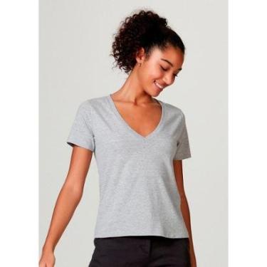 Imagem de Blusa Básica Hering em Algodão Com Decote V Feminina-Feminino
