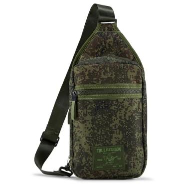 Imagem de True Religion Bolsa tiracolo masculina – Bolsa tiracolo casual para homens, pequena bolsa tiracolo masculina de viagem, Camuflagem verde-, tamanho �nico