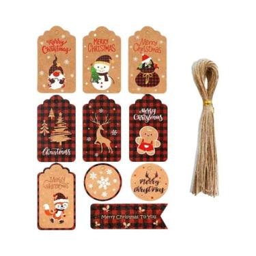 Imagem de Pacote Com 50 Etiquetas Decorativas Para Caixas De Presente De Natal C