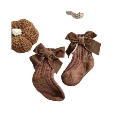 Imagem de Meias De Inverno Para Meninas, Grossas E Quentes, De Algodão Tricotado