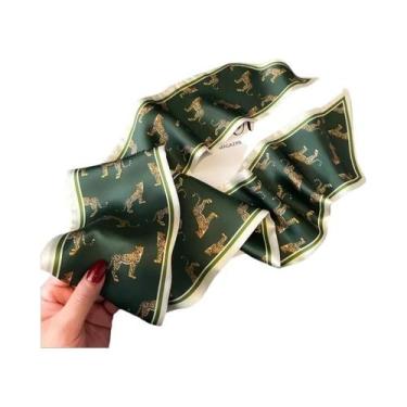Imagem de Lenço De Cetim Longo E Fino Para Mulheres, Lenços De Moda Para Bolsas 