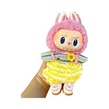 Imagem de Conjunto De Roupa Para Boneca Labubu De Vinil 17cm: Vestido De Bolinha