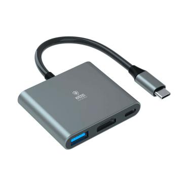 Imagem de Adaptador Kross 3 em 1 Tipo C P/ HDMI/PD/USB 3.0 - KE-UCT301 - AC3118
