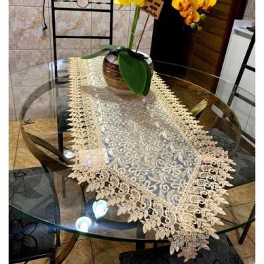 Imagem de Caminho De Mesa Guipir Bordado 40x180 Linha Premium Passadeira Trilho 