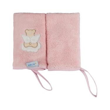Imagem de Toalha de Boca Baby Joy Super Seca com Prendedor de Chupeta Bordada 25x29 cm – Anjinho Rosa