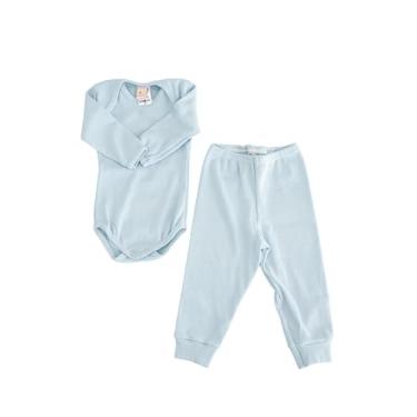 Imagem de Conjunto canelado Menino,menina manga longa, pijama roupa infantil em soft Petenatti, ideal para o inverno, confortável e aconchegante, TAM. RN ao GG