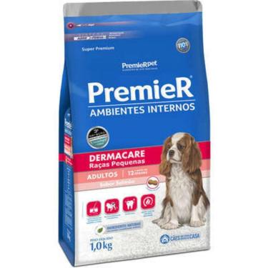 Imagem de Ração para Cães Adultos de Raças Pequenas para Ambientes Internos Dermacare Sabor Salmão Premier 1Kg