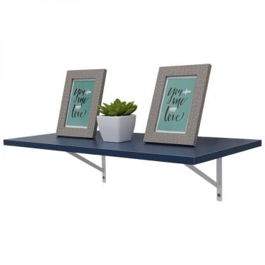 Imagem de Prateleira 50 X 25cm Azul Com Mão Francesa