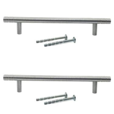 Imagem de Puxador Haste Alumínio Acetinado Frisos 320mm Gavetas 2 Un - Paraiso F