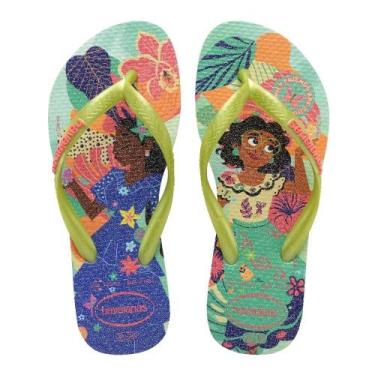Imagem de Chinelo Havaianas Slim Princesas, Verde macha, 23/24