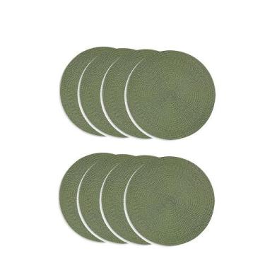 Imagem de Jogo americano redondo 8 unidades -  verde oliva - Copa & Cia