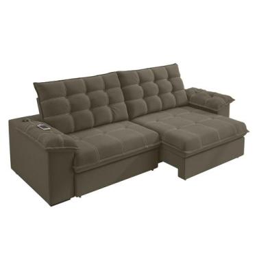 Imagem de Sofá 4 Lugares Retrátil e Reclinável com Entrada USB Quebec 290cm - Be