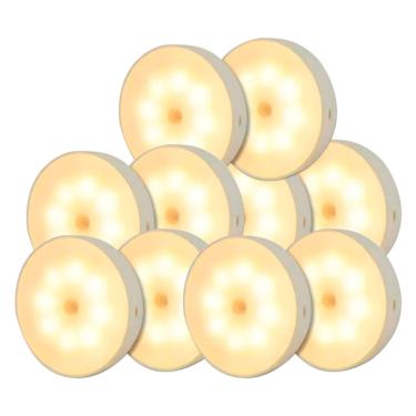 Imagem de Kit 10 Lâmpada Luminária Sem Fio Recarregável USB Com Sensor de Movimento e Luminosidade