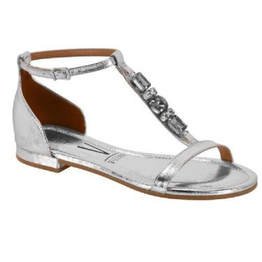 Imagem de Sandalia vizzano rasteira ref 6370.841.30591 feminino, 37, Prata