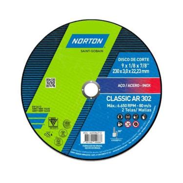 Imagem de Disco De Corte Metal Classic 9'' Norton - Para Cortes E Desbastes Em Geral