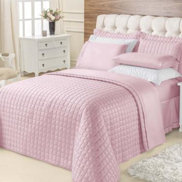 Imagem de Kit Cobre Leito Top Line Casal Queen 3 Peças 100% Poliéster - Rosê