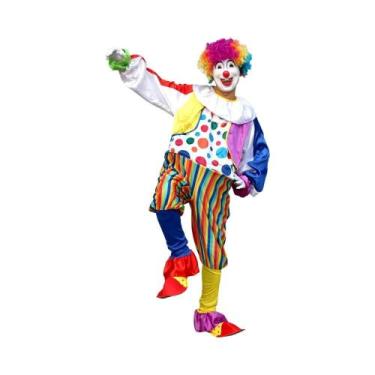 Imagem de Fantasia De Palhaço De Circo Adulto Para Apresentações De Palco, Hallo