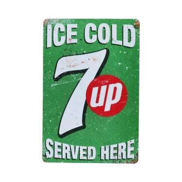 Imagem de Placa De Metal Retrô Vintage Cola 7-UP Para Decoração De Parede De Coz