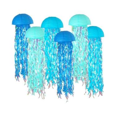 Imagem de Lanternas De Papel Coloridas Em Gradiente Com Formato De Água-viva, 6 