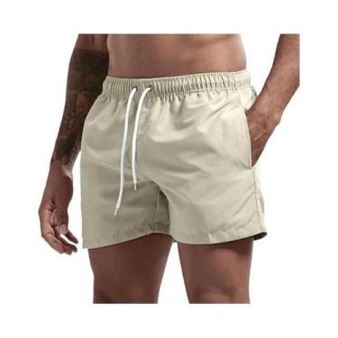 Imagem de Calções de Banho Masculinos Respiráveis e de Secagem Rápida com Bolsos