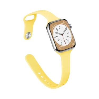 Imagem de Pulseira De Silicone Fina Para Apple Watch 44mm 40mm 38mm 42mm 49mm iW