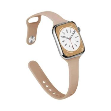 Imagem de Pulseira De Silicone Fina Para Apple Watch 44mm 40mm 38mm 42mm 49mm iW