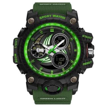 Imagem de Relógio resistente ao choque de pulso led alarme ofns -, Verde