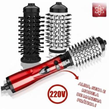 Imagem de Escova de Cabelo Rotativa Secadora Alisadora Modeladora 3 em 1 220v - 