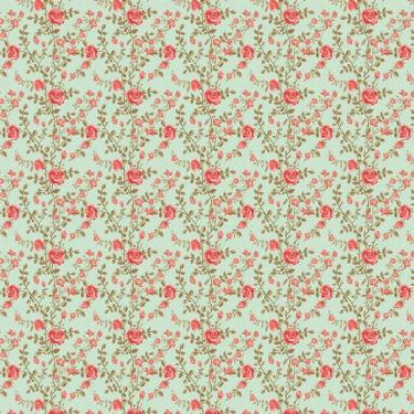 Imagem de Papel De Parede Floral Flores Vermelhas E Verde Adesivo Sala