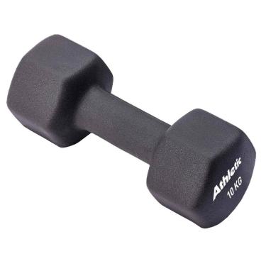 Imagem de Halter Athletic Sextavado 10kg em Neoprene Conforto e Aderência para Treino de Musculação em Casa