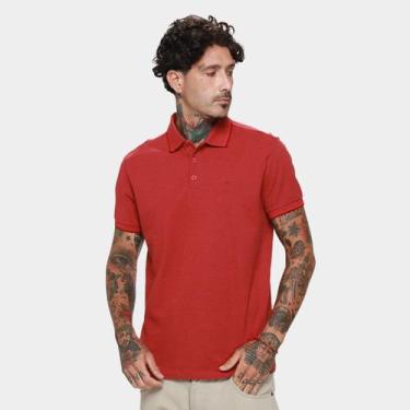 Imagem de Camisa Polo Ellus Piquet Melange Classic Masculina, Vermelho, Cinza, M