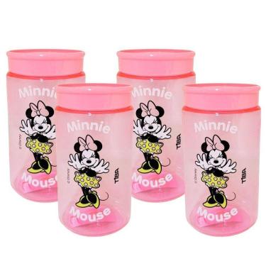 Imagem de Kit 4 Potes Organizador Multiuso Rosa 350ml Minnie Mouse Disney 12cm - Tiba