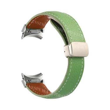 Imagem de Pulseira De Couro Para Samsung Galaxy Watch 7 6 5 4 40 44mm 5Pro Com F