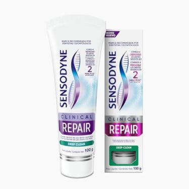 Imagem de Sensodyne NOVO Creme Dental para Sensibilidade Clinical Repair Deep Clean com Flúor, Reparação dos Dentes Sensíveis, 100g