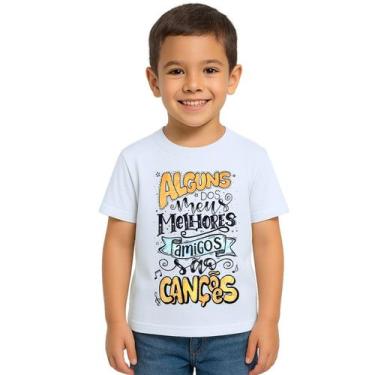 Imagem de Camiseta Melhores Amigos São Canções Personalizada - UseP4, Branco, In
