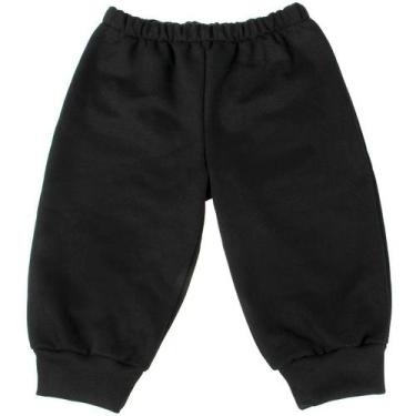 Imagem de Calça De Moletom Preta Para Bebê. Ideal para Escolinha, Creche, Dia a 