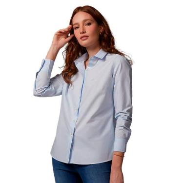 Imagem de Camisa Dudalina Tricoline Regular OU24 Azul Feminino, 42