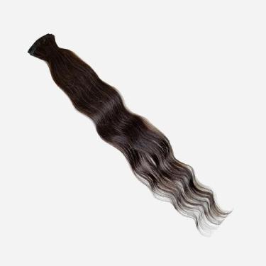 Imagem de Cabelo Humano na Tela Ondulado Castanho - 65cm - Central dos Cabelos