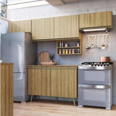 Imagem de Cozinha Compacta 5 Peças 6 Portas 2 Nichos Porta Tempero One - Gralar